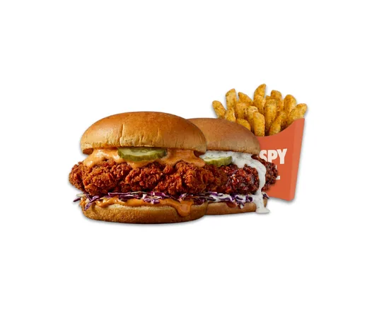 Double Crispy Slider - menu CRISPY SOUL, poulet frit halal et waffle burgers