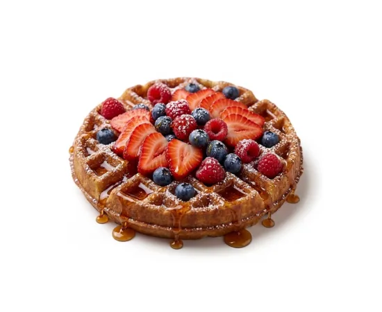 Waffle Fruits Rouges - menu CRISPY SOUL, poulet frit halal et waffle burgers