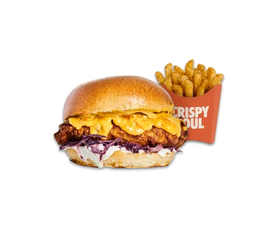 Lakers Burger - menu CRISPY SOUL, poulet frit halal et waffle burgers