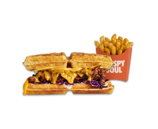 Lakers Waffle - menu CRISPY SOUL, poulet frit halal et waffle burgers