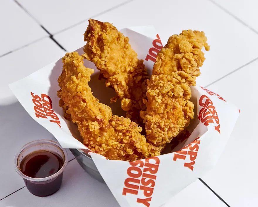 3 Crispy Tenders - menu CRISPY SOUL, poulet frit halal et waffle burgers